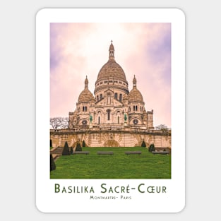 Retro Vintage  Basilica Sacré-Cœur - Sacre Coeur  in Montmartre, Paris Sticker